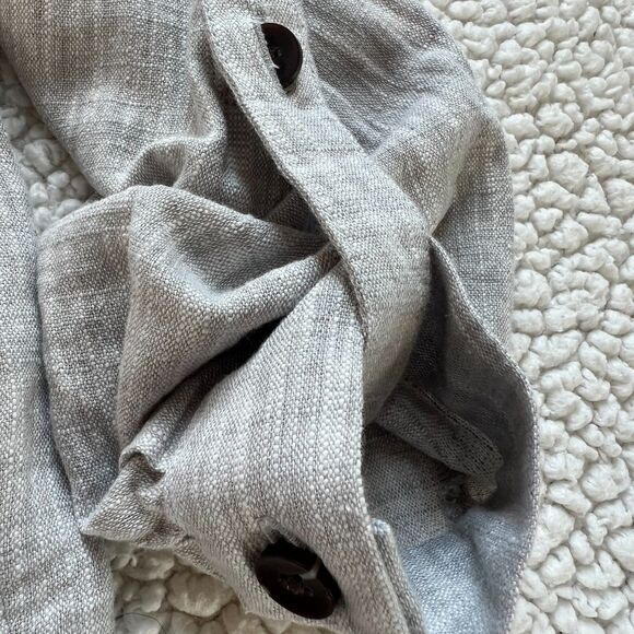 F&F Linen Blend Open Front Oversized Tab Sleeve Grey Marled Cardigan Blazer SZ 6 - Picture 10 of 13